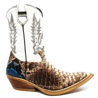 BOTA INFANTIL DE COURO BOVINO IMITAÇÃO DE COBRA CORAL TURMALINA - imagem 6
