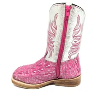 BOTA INFANTIL DE COURO DE JACARÉ SILVER PINK LIMITED EDITION - imagem 2