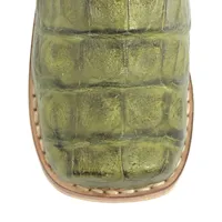 Bota Infantil De Couro De Jacaré Verde Musgo - imagem 4