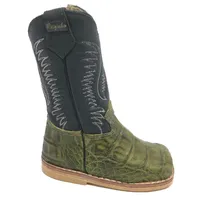 Bota Infantil De Couro De Jacaré Verde Musgo - imagem 6