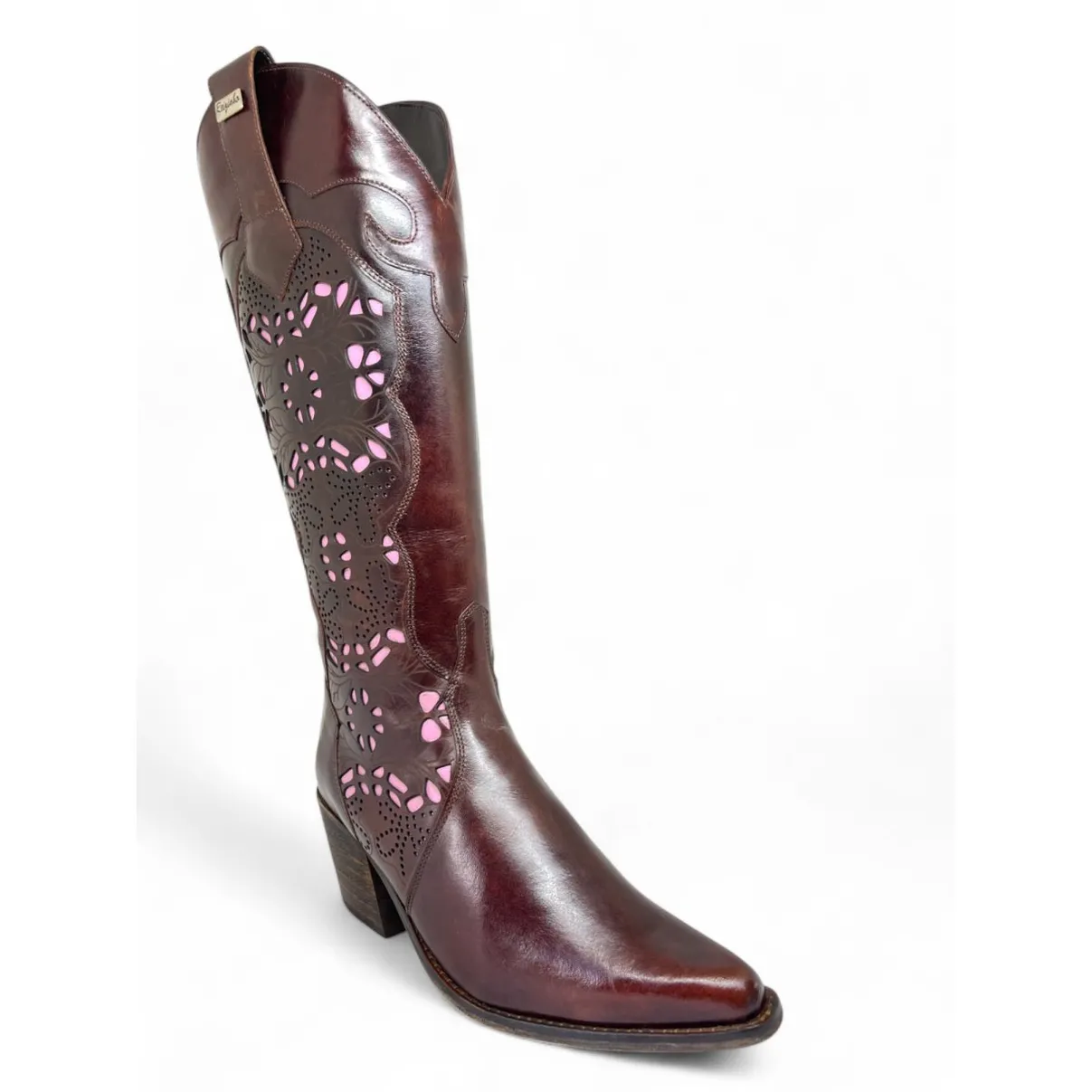 Bota Texana Feminina em Couro Bovino Marrom | Reizinho Cowgirl