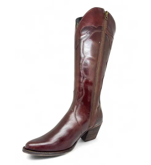 Bota Texana Feminina de Couro Bovino Marrom | Linha Cowgirl Elite | Reizinho Botas