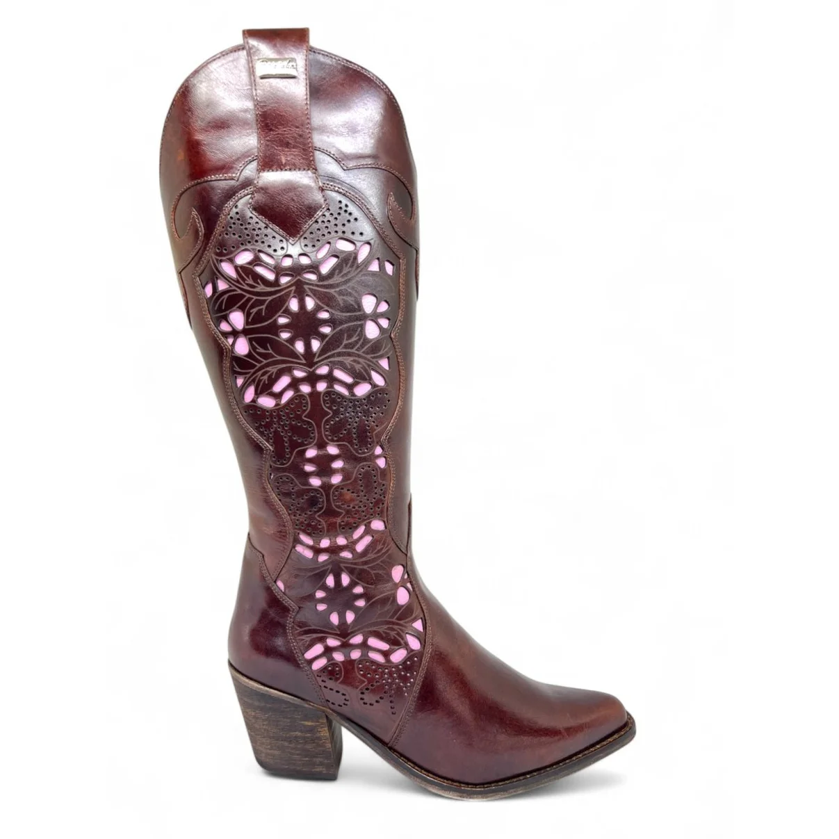 Bota Texana Feminina em Couro Bovino Marrom | Reizinho Cowgirl