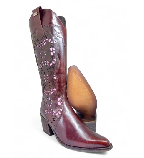 Bota Texana Feminina de Couro Bovino Marrom | Linha Cowgirl Elite | Reizinho Botas