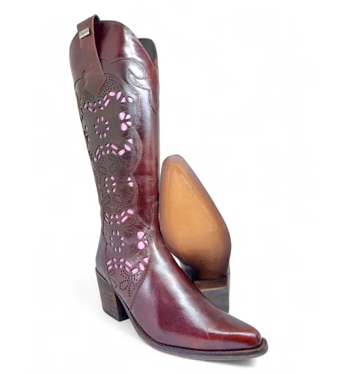 Bota Texana Feminina de Couro Bovino Marrom | Linha Cowgirl Elite | Reizinho Botas