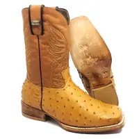Bota Texana de Avestruz Conhaque | Reizinho Botas Artesanais - imagem 1