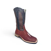 Bota Texana Reizinho Premium de Couro Legítimo de Arraia Evok LIMITED EDITION - Cano Alto, Bico Quadrado - Solado X-Flex - imagem 7