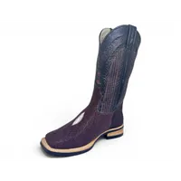 Bota Texana Reizinho Premium de Couro Legítimo de Arraia Marrom Café LIMITED EDITION - Cano Alto, Bico Quadrado - Solado X-Flex Artesanal - imagem 5