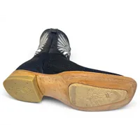 Bota Texana Reizinho Premium de Couro Legítimo de Arraia Preta LIMITED EDITION - Cano Médio, Bico Quadrado - Solado de Couro Artesanal Injetado - imagem 3