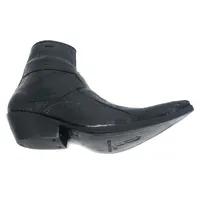 Bota Texana Reizinho Premium de Couro Legítimo de Cobra Napa Preta com Cabeça LIMITED EDITION - Cano Curto, Bico Fino - Solado de Couro Artesanal - imagem 5