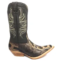 Bota Texana Reizinho Premium de Couro Legítimo de Cobra Python Brown Crafts LIMITED EDITION - Cano Alto, Bico Fino - Solado de Couro Artesanal - imagem 2