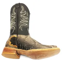 Bota Texana Reizinho Premium de Couro Legítimo de Cobra Python Brown Crafts LIMITED EDITION - Cano Alto, Bico Quadrado - Solado de Couro Artesanal - imagem 5