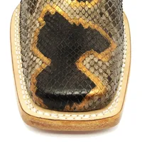 Bota Texana Reizinho Premium de Couro Legítimo de Cobra Python Brown Crafts LIMITED EDITION - Cano Alto, Bico Quadrado - Solado de Couro Artesanal - imagem 4