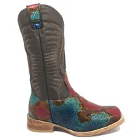 Bota Texana Reizinho Premium de Couro Legítimo de Cobra Python Lille LIMITED EDITION - Cano Alto, Bico Quadrado - Solado de  - imagem 3