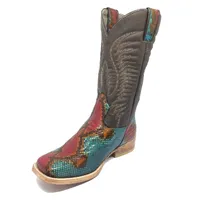 Bota Texana Reizinho Premium de Couro Legítimo de Cobra Python Lille LIMITED EDITION - Cano Alto, Bico Quadrado - Solado de  - imagem 2
