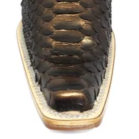 Bota Texana Reizinho Premium de Couro Legítimo de Cobra Python Luxo Brown LIMITED EDITION - Cano Curto, Bico Fino Quadra - imagem 3