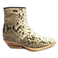 Bota Texana Reizinho Premium de Couro Legítimo de Cobra Python Natural LIMITED EDITION - Cano Curto, Bico Fino Quadradinho - Solado de Couro Artesanal - imagem 6