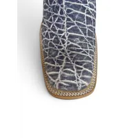 Bota Texana Reizinho Premium de Couro Legítimo de Elefante Cinza Natural LIMITED EDITION - Cano Alto, Bico Quadrado - Solado de Couro Artesanal com Proteção - imagem 4