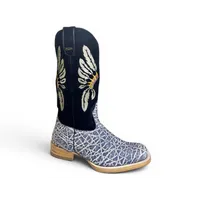 Bota Texana Reizinho Premium de Couro Legítimo de Elefante Cinza Natural LIMITED EDITION - Cano Alto, Bico Quadrado - Solado de Couro Artesanal com Proteção - imagem 7