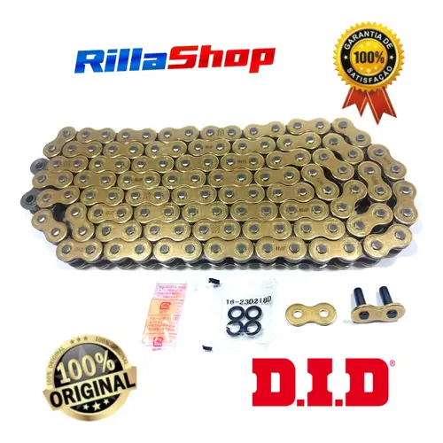 Corrente de Transmissão Dourada com Retentor DID Vx3 525 120 Elos