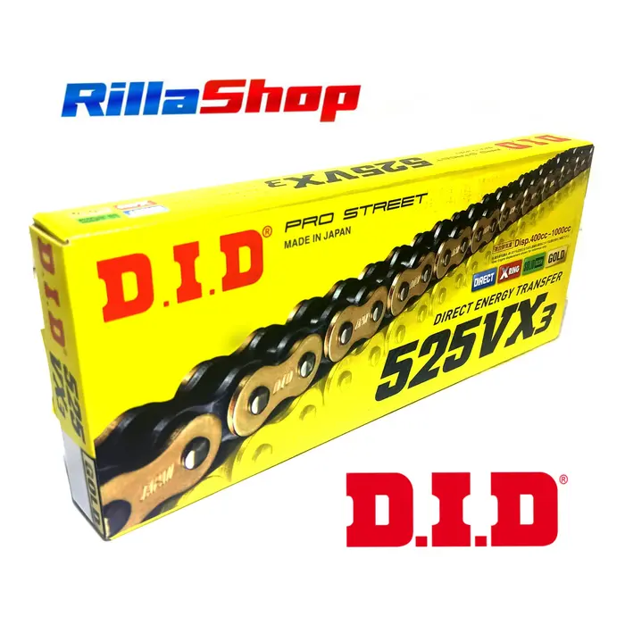 Corrente Transmissão Dourada DID Vx3 525 120 Elos