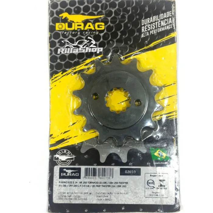 Pinhão Durag 520 14 Xr 250 01/08 Cbx 250 01/08 Cb 250f 16/21