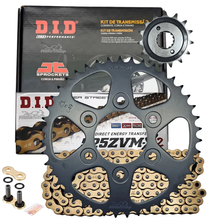 Kit Relação Premium Did Zvm-X2 Jt Ducati Multistrada 937 V2 V2 S de 2022 e 2023 950 de 2017 até 2020 950 S de 2019 até 2021