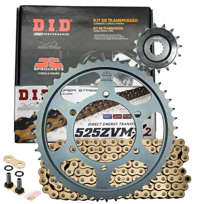 Kit Relação Premium DidZcm-X2 Jt Triumph Daytona 675 de 2006 até 2017 R de 2011 até 2017 Street Triple de 2008 até 2016 R de 2010 até 2016