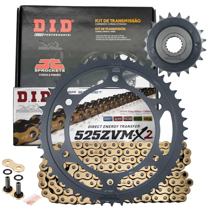 Relação Premium Did Jt 525 Zvm-x2 120 L Gold 47/20 Bmw F 800 R 09/18 10,5mm