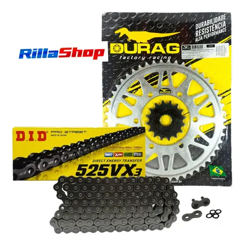 Kit Relação Did 525 Vx3 122l Durag 50/16 Tiger 800 11/20
