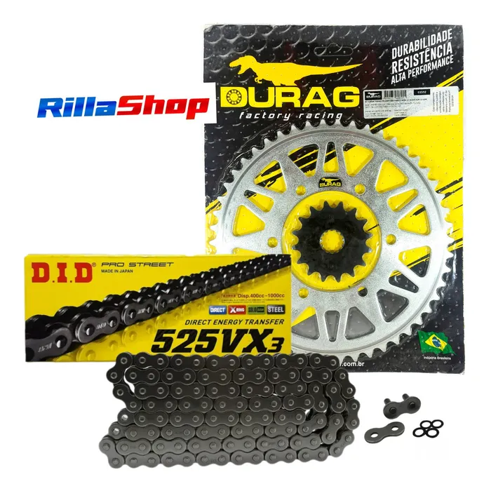 Kit Relação Did 525 Vx3 122l Durag 50/16 Tiger 800 11/20