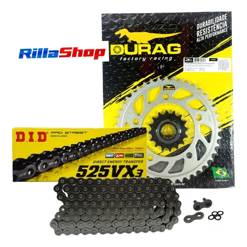 Kit Relação Did 525 Vx3 118l Durag 43/16 Cb Cbr 600 F 08/19