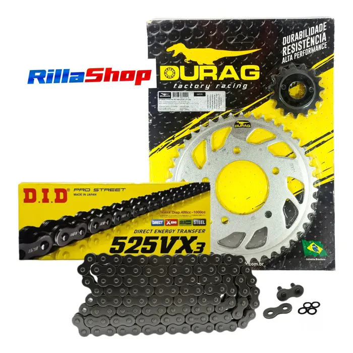 Kit Relação Did 525 Vx3 110l Durag 43/15 Honda Cbr 450 89/95