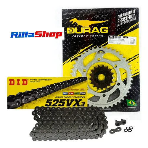 Kit Relação Did 525 Vx3 114l Durag 43/17 Gsx S 750 17/24
