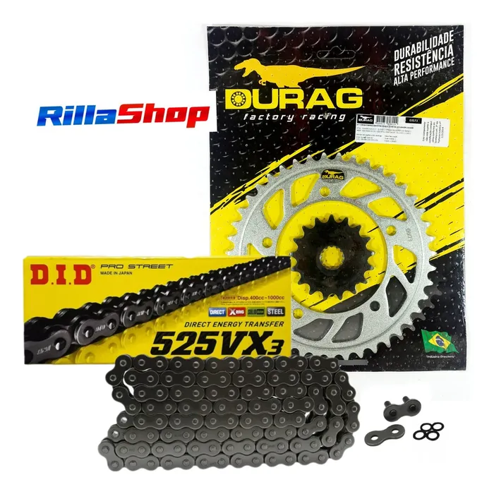 Kit Relação Did 525 Vx3 110l Durag 43/17 Gsx R750 Srad 04/05