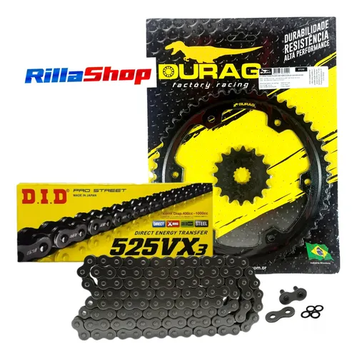 Kit Relação Did 525 Vx3 122l Durag 50/16 Tiger 900 20/24
