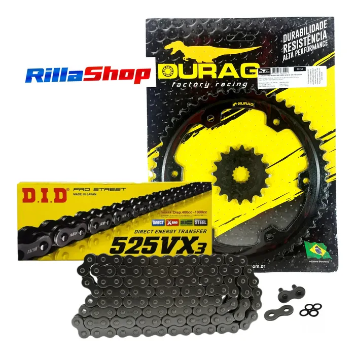 Kit Relação Did 525 Vx3 122l Durag 50/16 Tiger 900 20/24