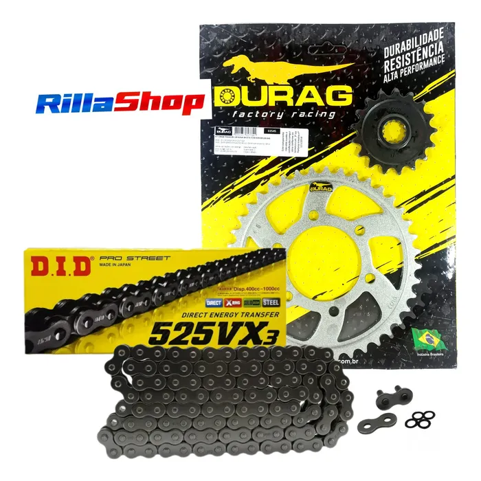 Kit Relação Did 525 Vx3 108l Durag 40/17 Ninja Zx 10 R 06/07