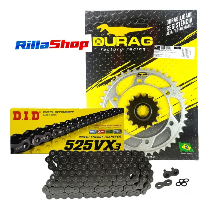 Kit Relação Did 525 Vx3 118l Durag 42/16 Tdm 900 02/15