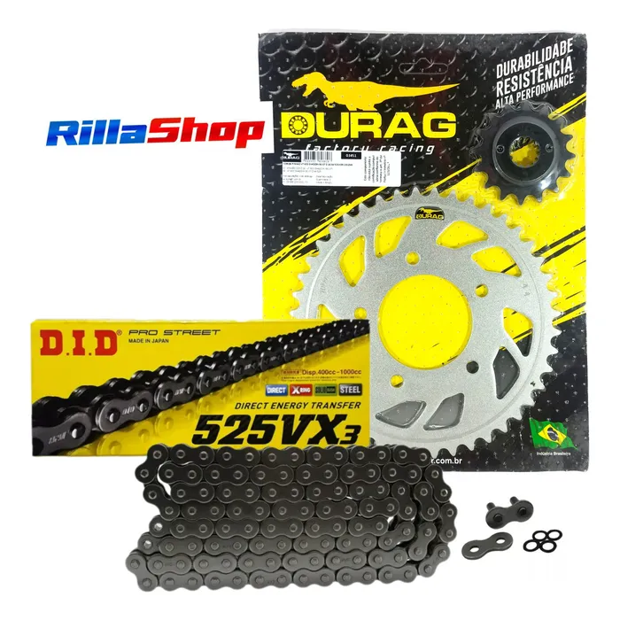 Kit Relação Did 525 Vx3 120l Durag 44/16 Vt 600 Shadow 90/07
