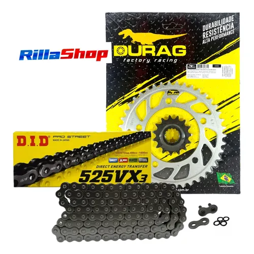 Kit Relação Did 525 Vx3 118l Durag 42/15 Cb Cbr 650 14/23