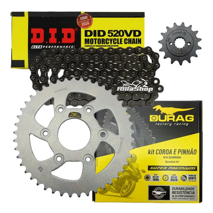 Relação Did 520 Vd C/ Retentor Durag Bajaj 400 Dominar 22/25
