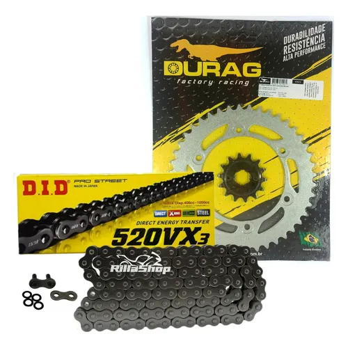 Kit Relação Did 520 Vx3 100l Durag 44/14 Honda Xl 250R 82/84