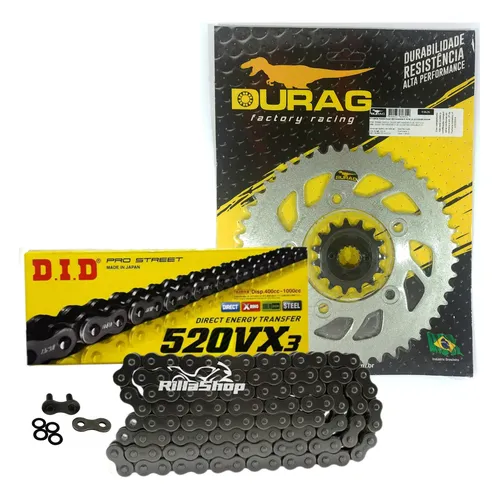 Kit Relação Did 520 Vx3 104l Durag 46/15 Scrambler 800 15/18