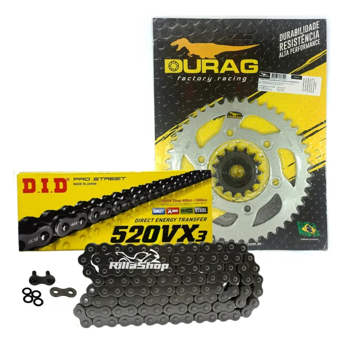 Kit Relação Did 520 Vx3 108l Durag 45/15 Monster 696 08/14