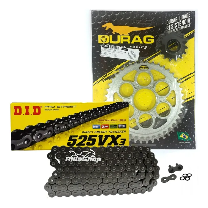 Kit Relação Did 525 Vx3 108l Durag 41/15 Monster 1200 14/18