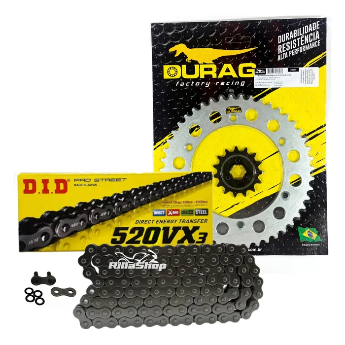 Kit Relação Did 520 Vx3 116l Durag 47/15 Dr 800 S Big 99/00