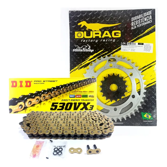 Kit Relação Did 530 Vx3 Dourada Durag 40/17 Hayabusa 99/07