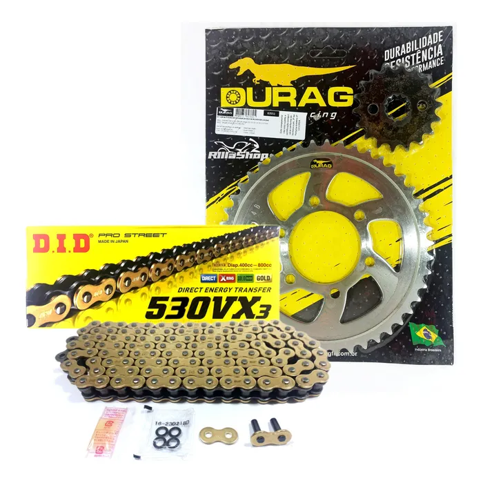 Kit Relação Did 530 Vx3 Dourada Durag 46/18 Ninja Zx12 00/05