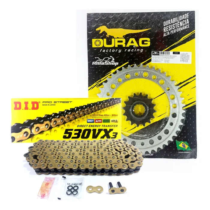 Kit Relação Did 530 Vx3 Dourada Durag 44/16 Cb 1000 R 07/17